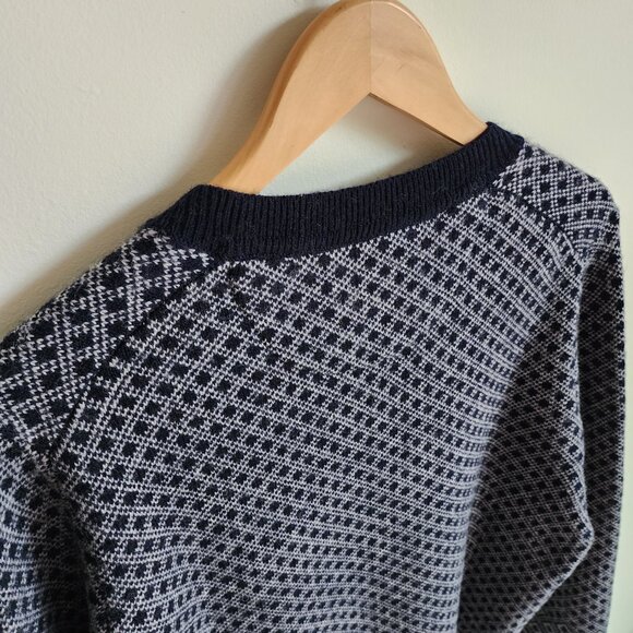 S Sweater Blue New Jos A Bank Small V Neck Nwt Winter Wool Blend Navy Diamond Sz - Picture 15 of 17